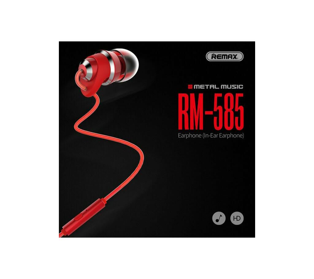 Remax RB 585 metal music multi function wire bass phone headset