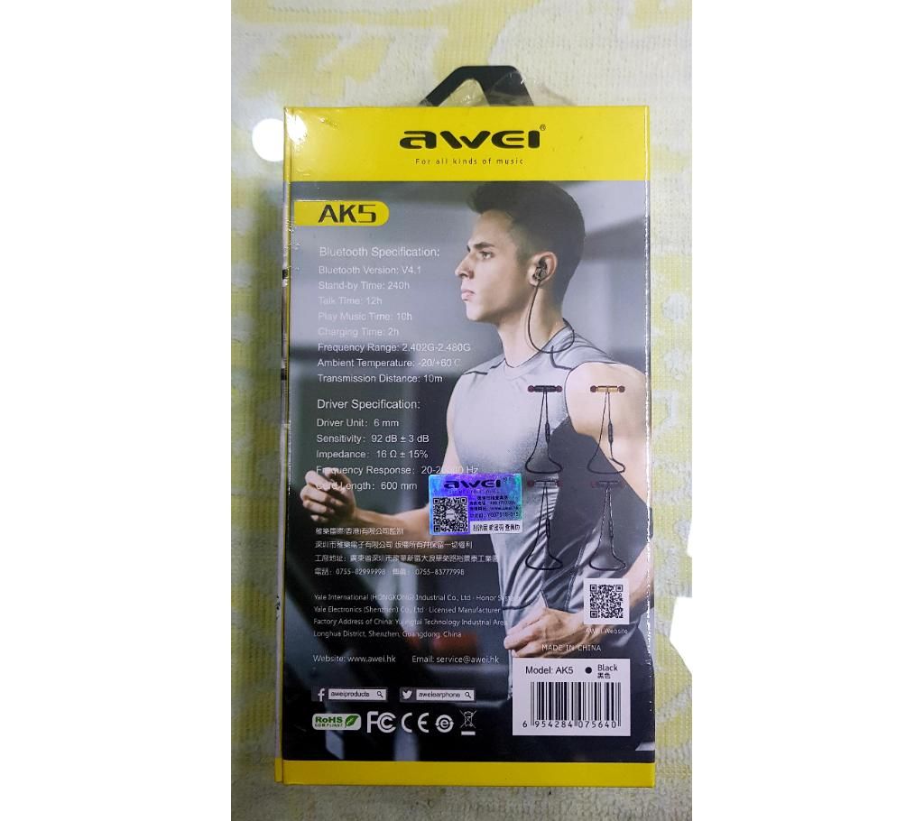 Awei Ak5 Wireless Earphone
