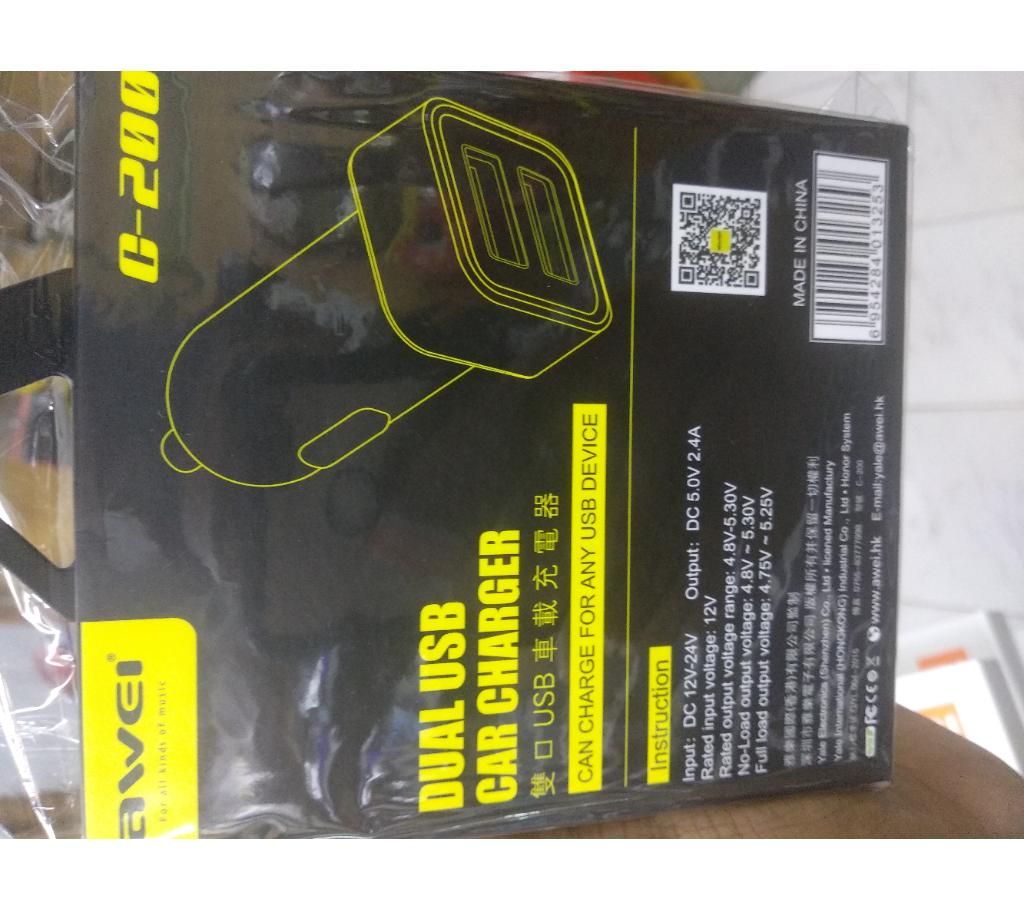 > awie car charger ..2.1 fast charg ..2usb