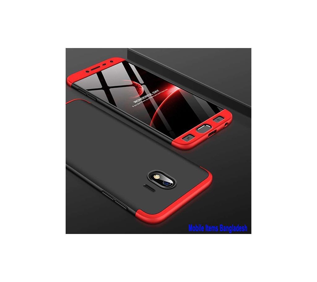 Samsung Galaxy J4 360 Degree Phone Case-Black and Red