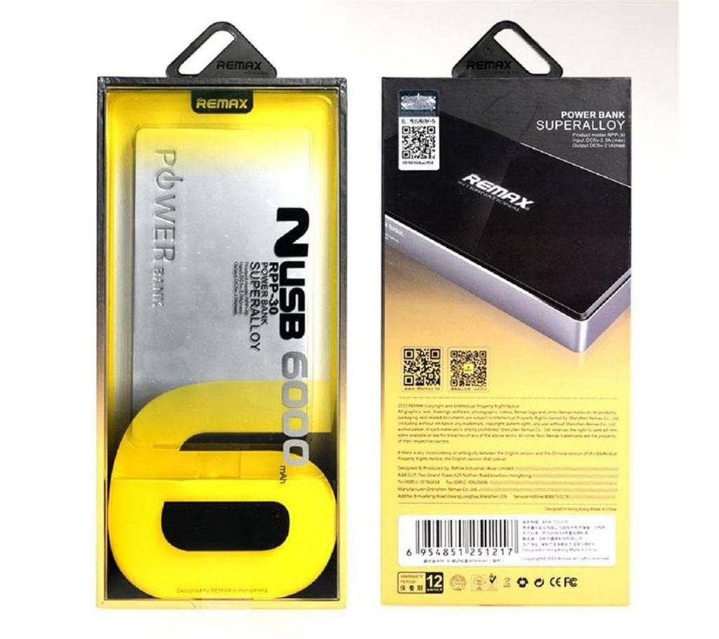 REMAX RPP-30 NuSB 6000mAh পাওয়ার ব্যাংক 
