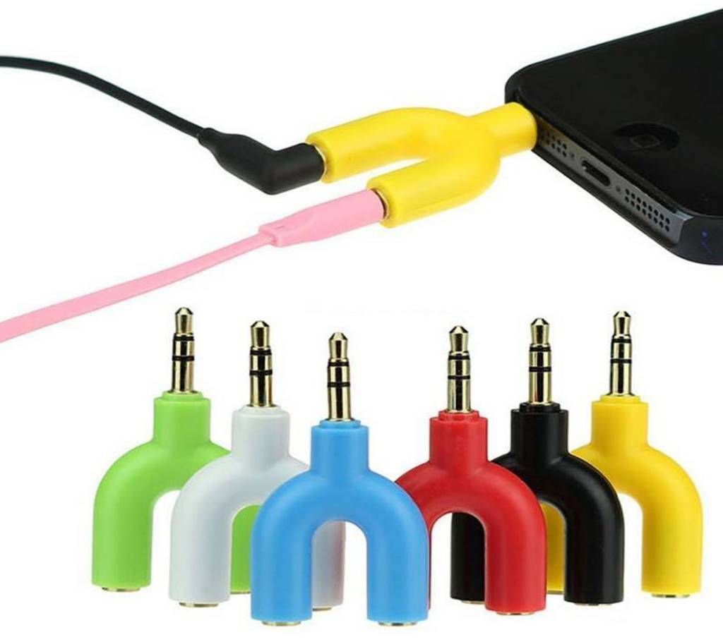 Male To 2 Female Earphone Microphone Spliter  
