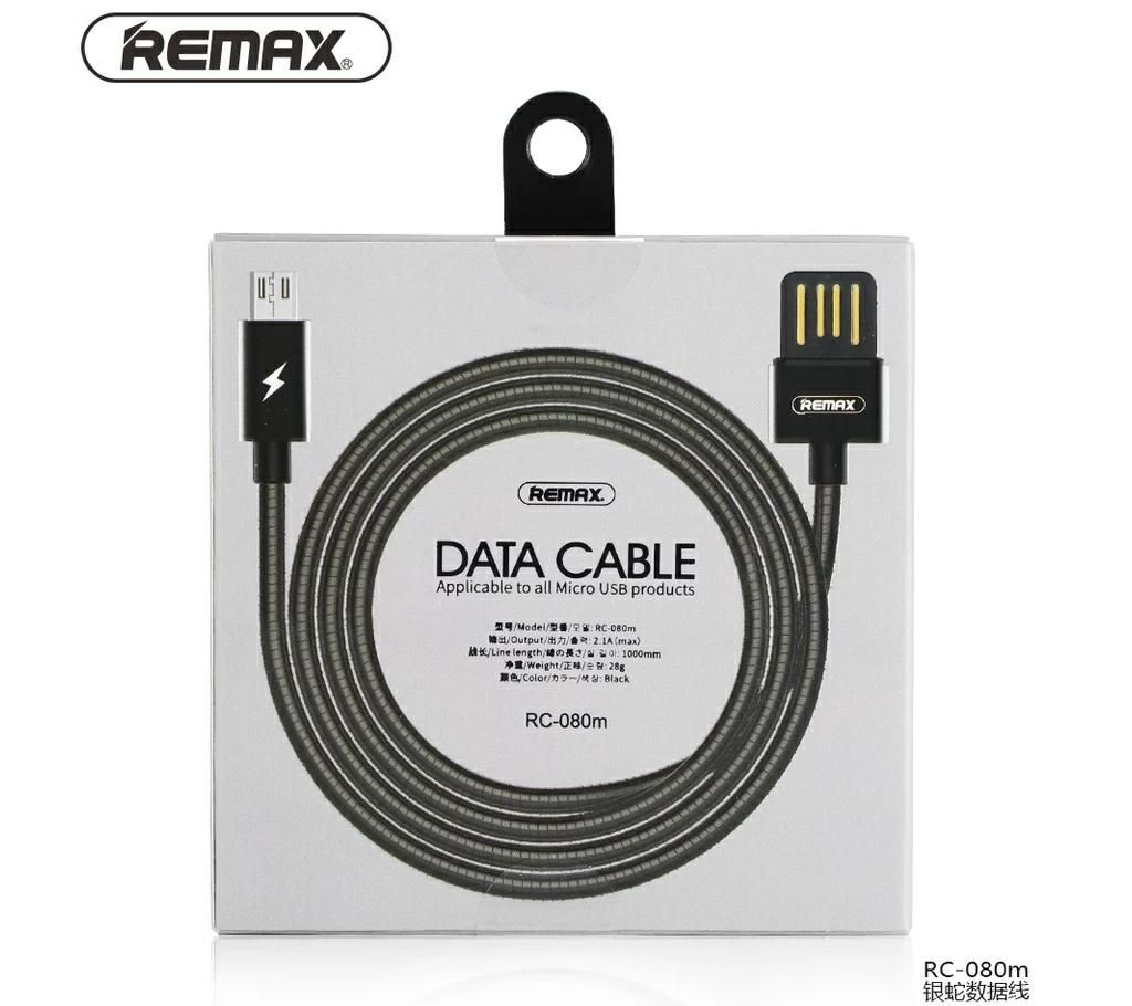Remax Spring Metal RC-080m USB Data Sync Cable - Silver