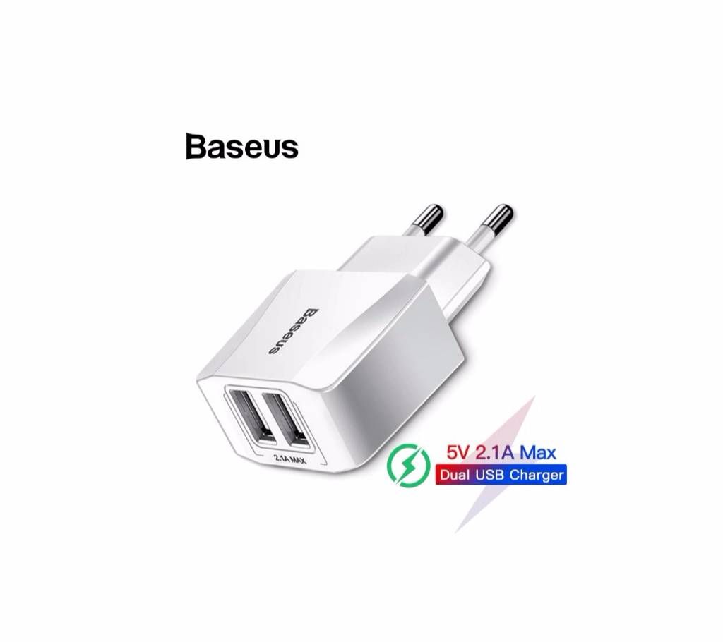 Baseus EU Plug 2.1A Max Dual USB Fast Charger Adapter