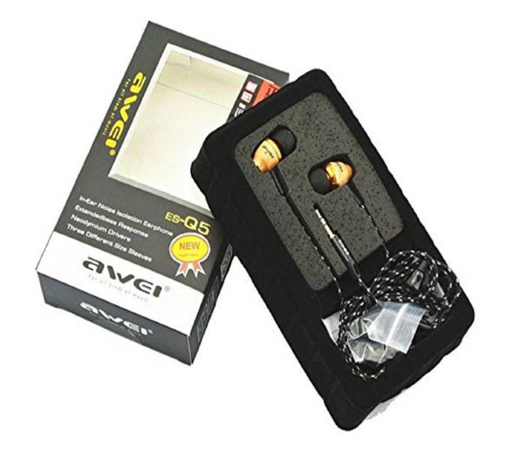 Awei Es-Q5 wood earphone 