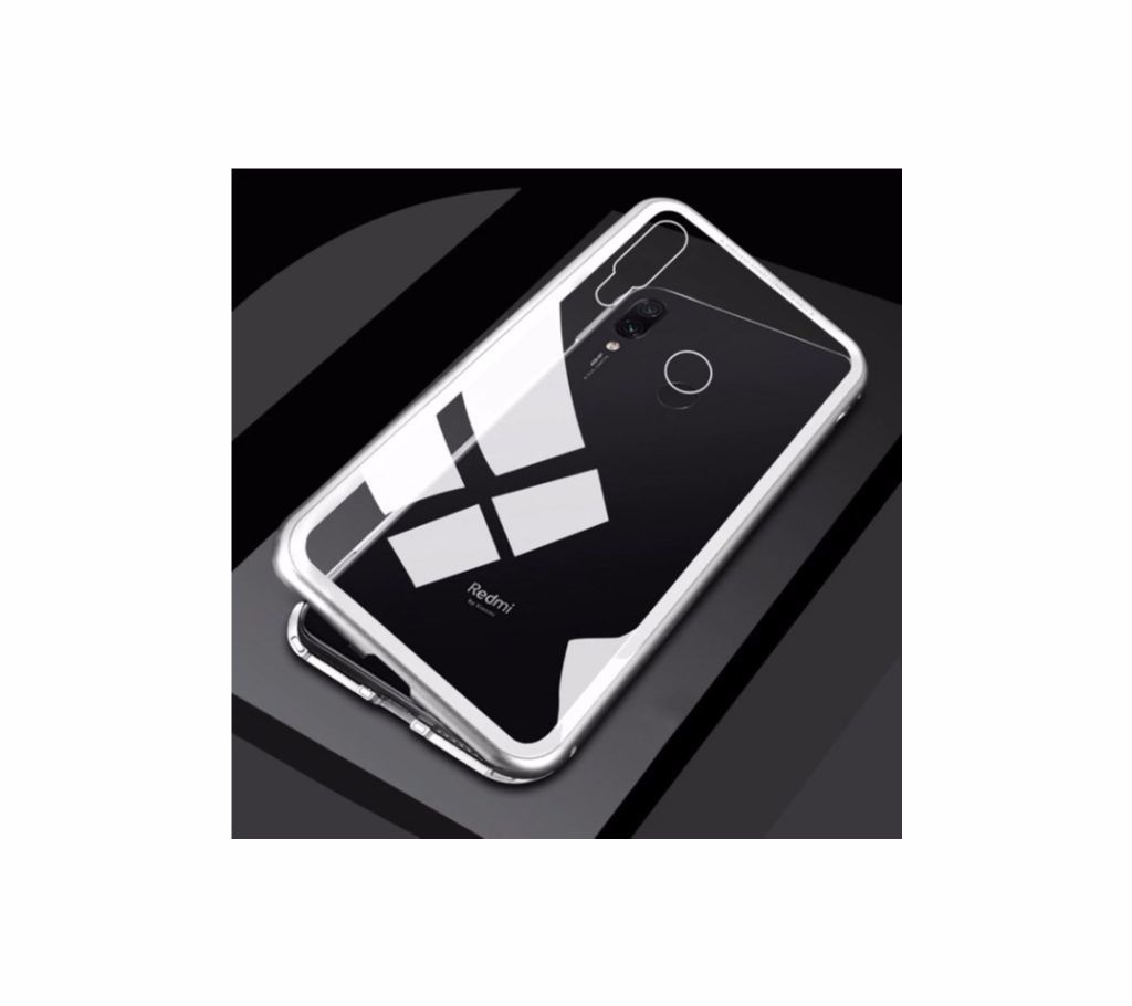 Magnetic Adsorption Silver colour Double Sided Glass Case For Xiaomi  Note 7/7Pro