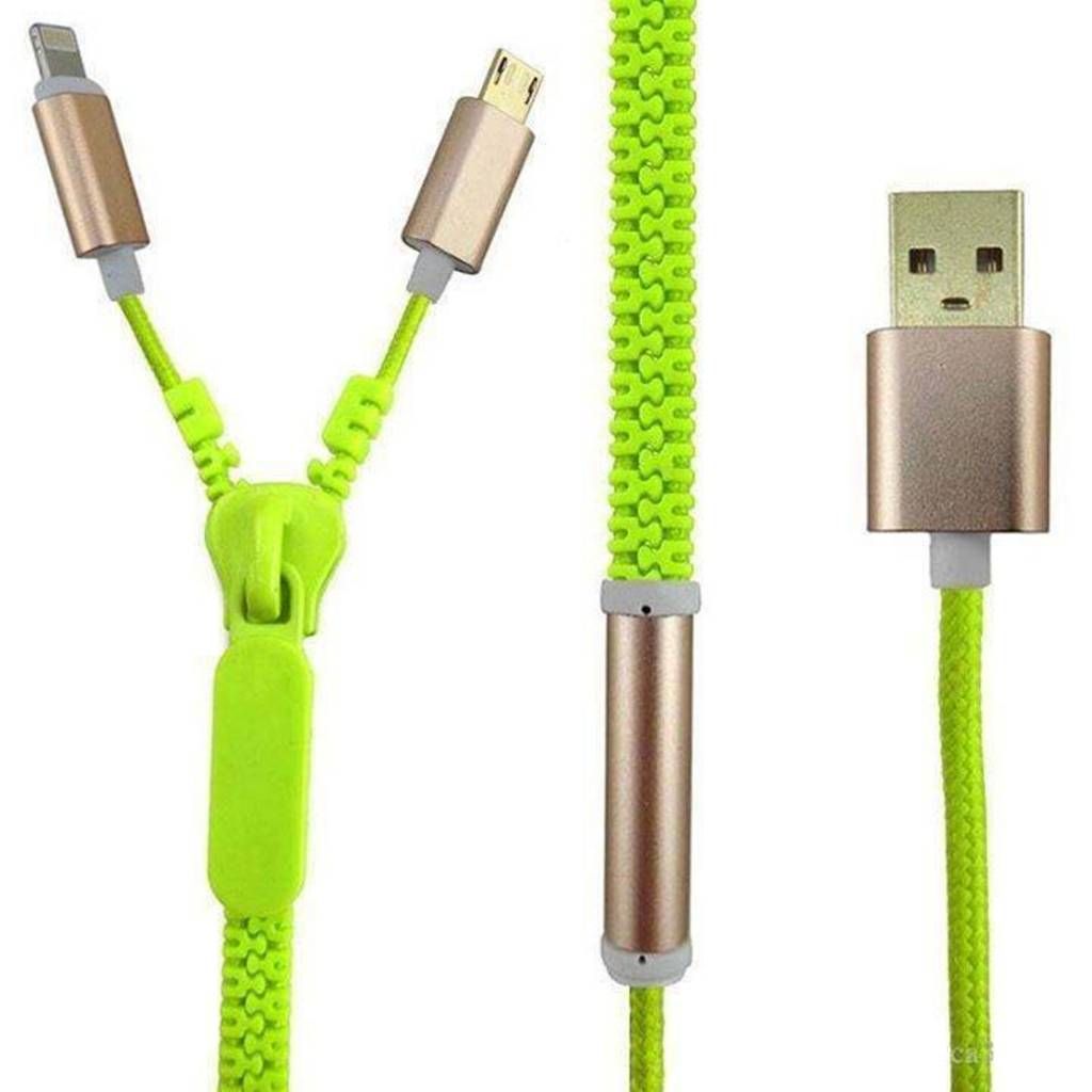 Zipper Style Dual Data Cable