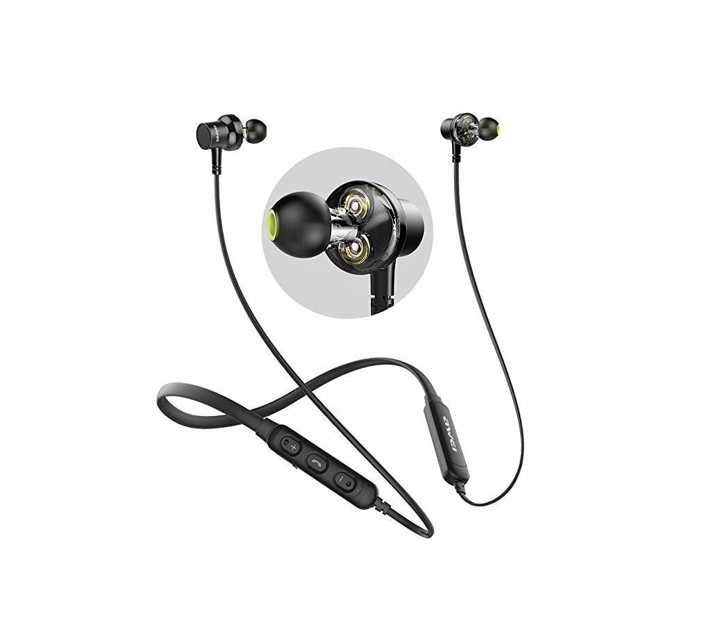 Awei G20 Bluetooth Earphone Neckband Magnetic Adsorption Waterproof & Sweatproof Headset [Dual Dynamic Driver]