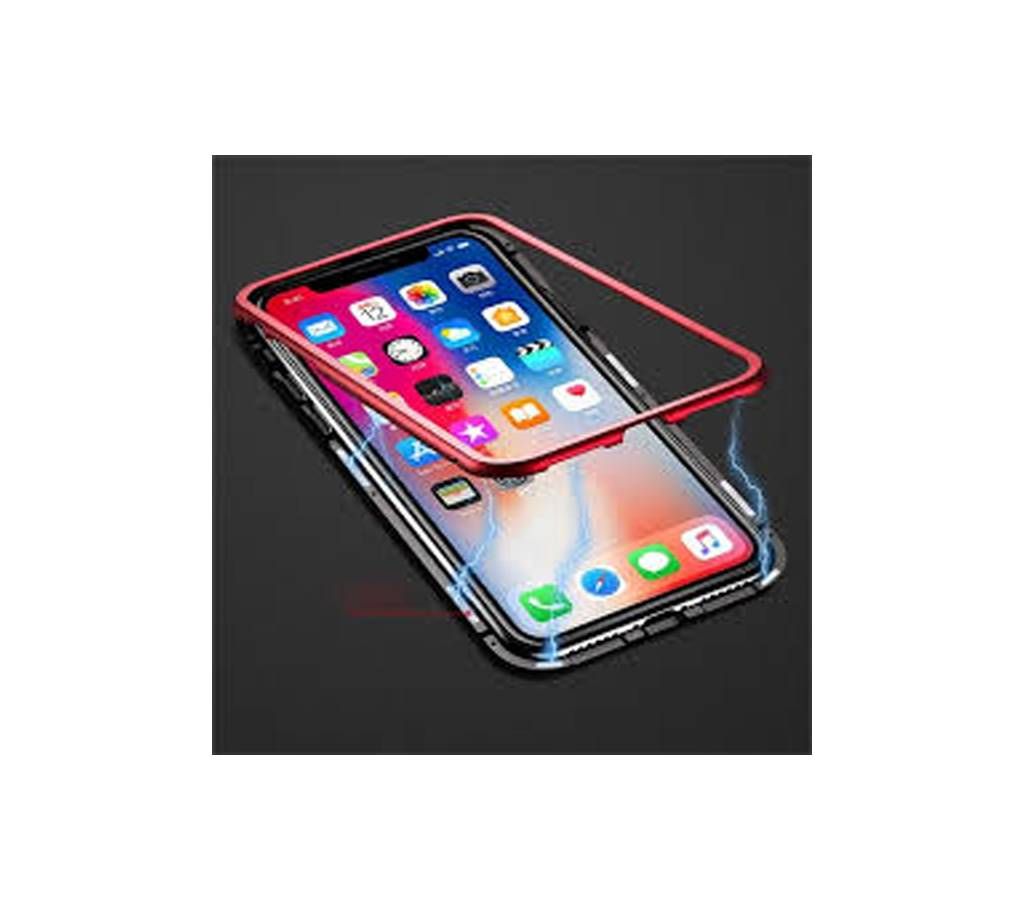 Baseus 360 Magnetic Case Metal Edge Tempered Glass Cover For iphone X