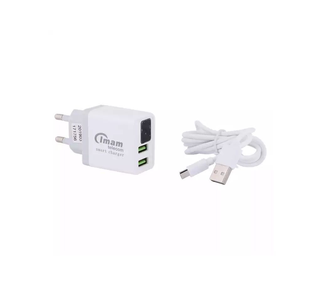 Imam Premium Charging Adaptar  2 USB Plug Travel mobile Charger