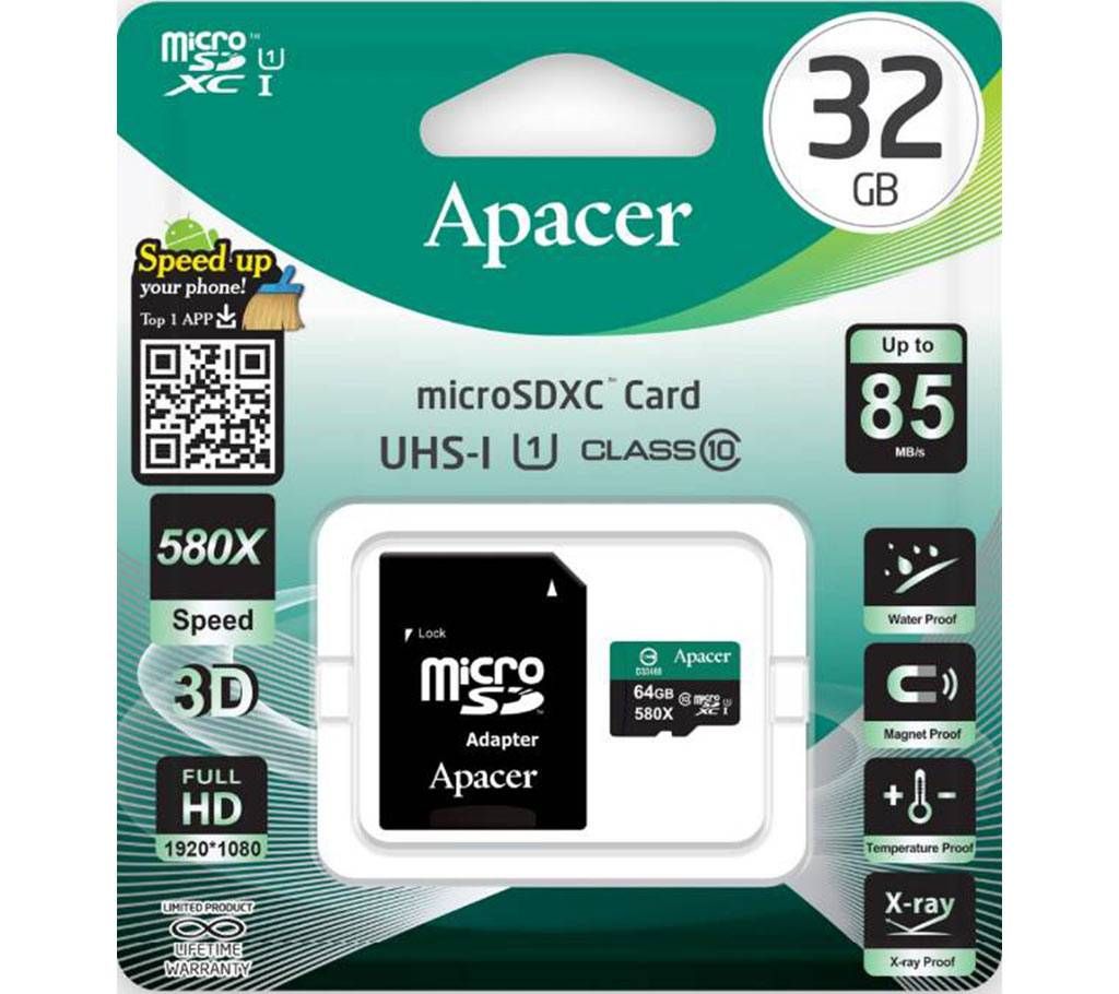 Apacer MicroSDHC UHS-1 32GB Class10 580X