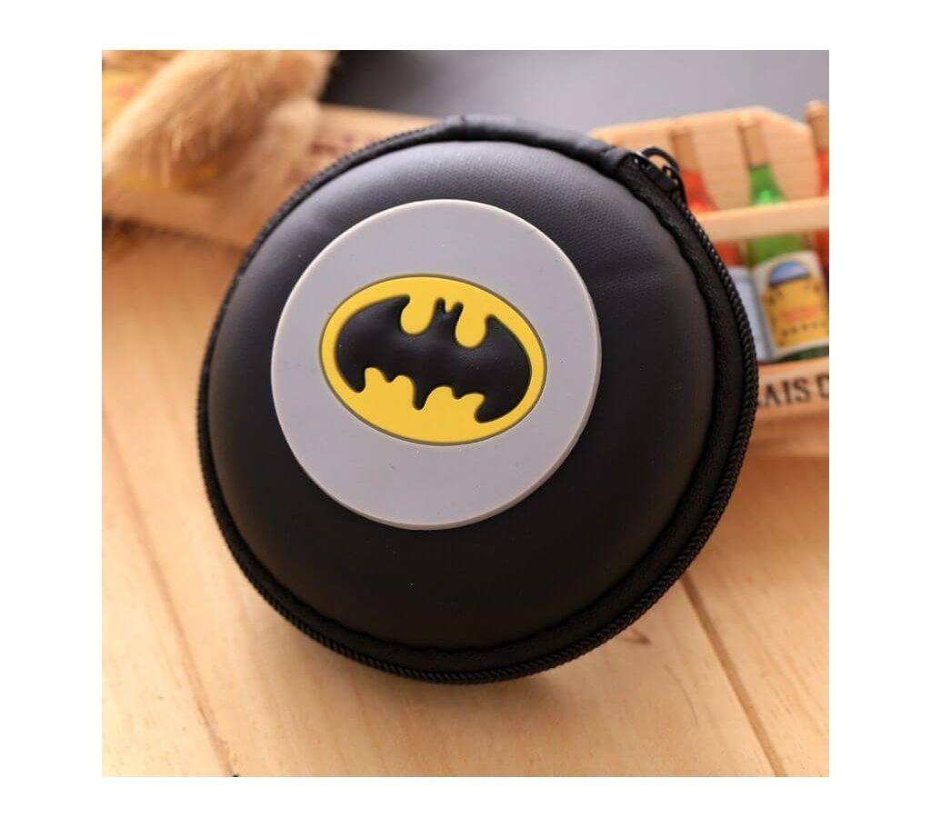Batman Logo Ash Black Round Headphone Case