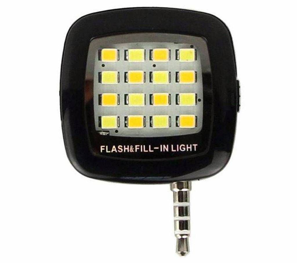 Portable Led Selfie Flash Light - Black