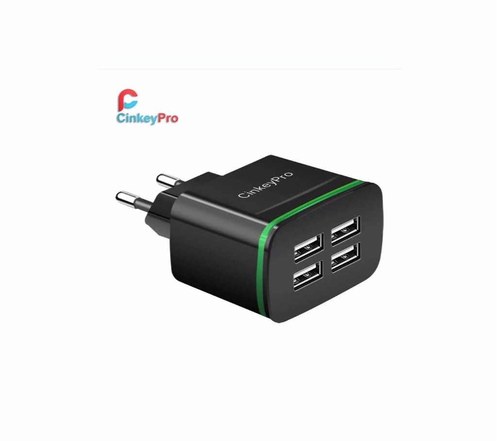CinkeyPro LED Light Fast Charging 4 Ports USB Charger For Universal Charging