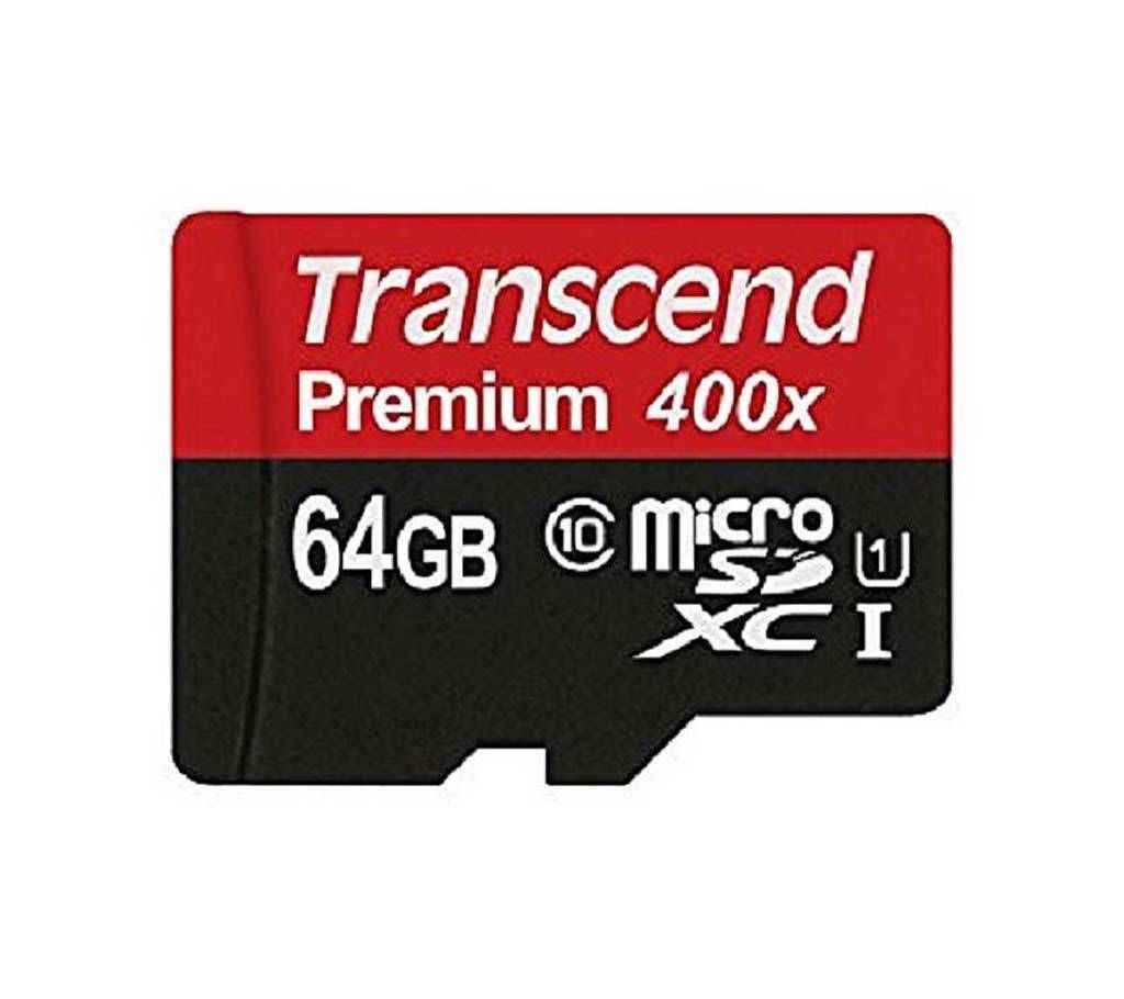 Transcend Class 10 Micro SD Card - 64GB - Black