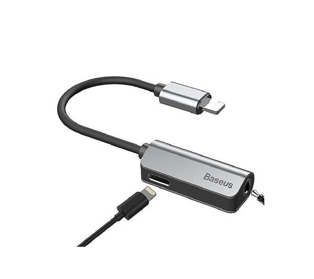 Baseus Baseus L32 Aux Audio & Lightning To 3.5mm Jack & Charging Headphone Adapter For iphone 7/ 8/ x - Black