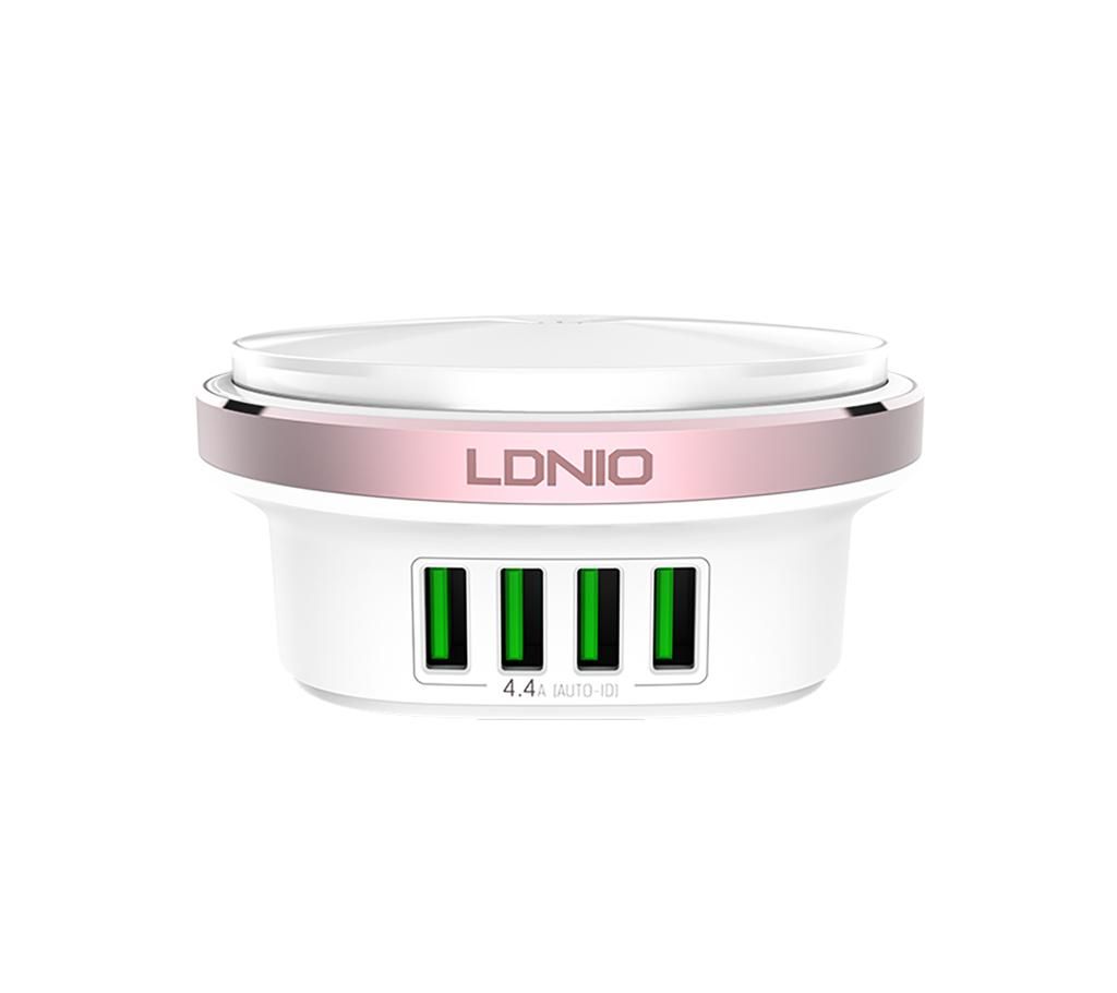 LDNIO A4406 LED Press Lamp with 4-Port USB Chargers