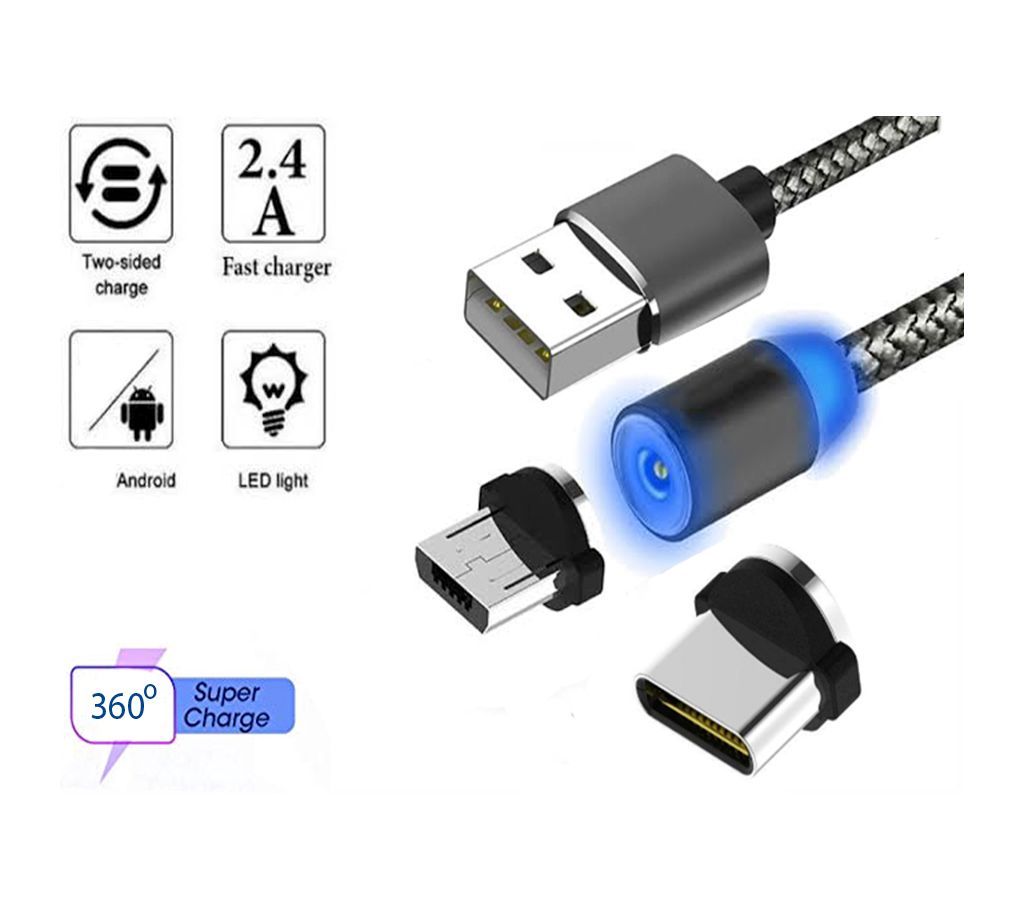 X-Cable Metal Magnetic Cable Fast Charging 360 (  ) Android