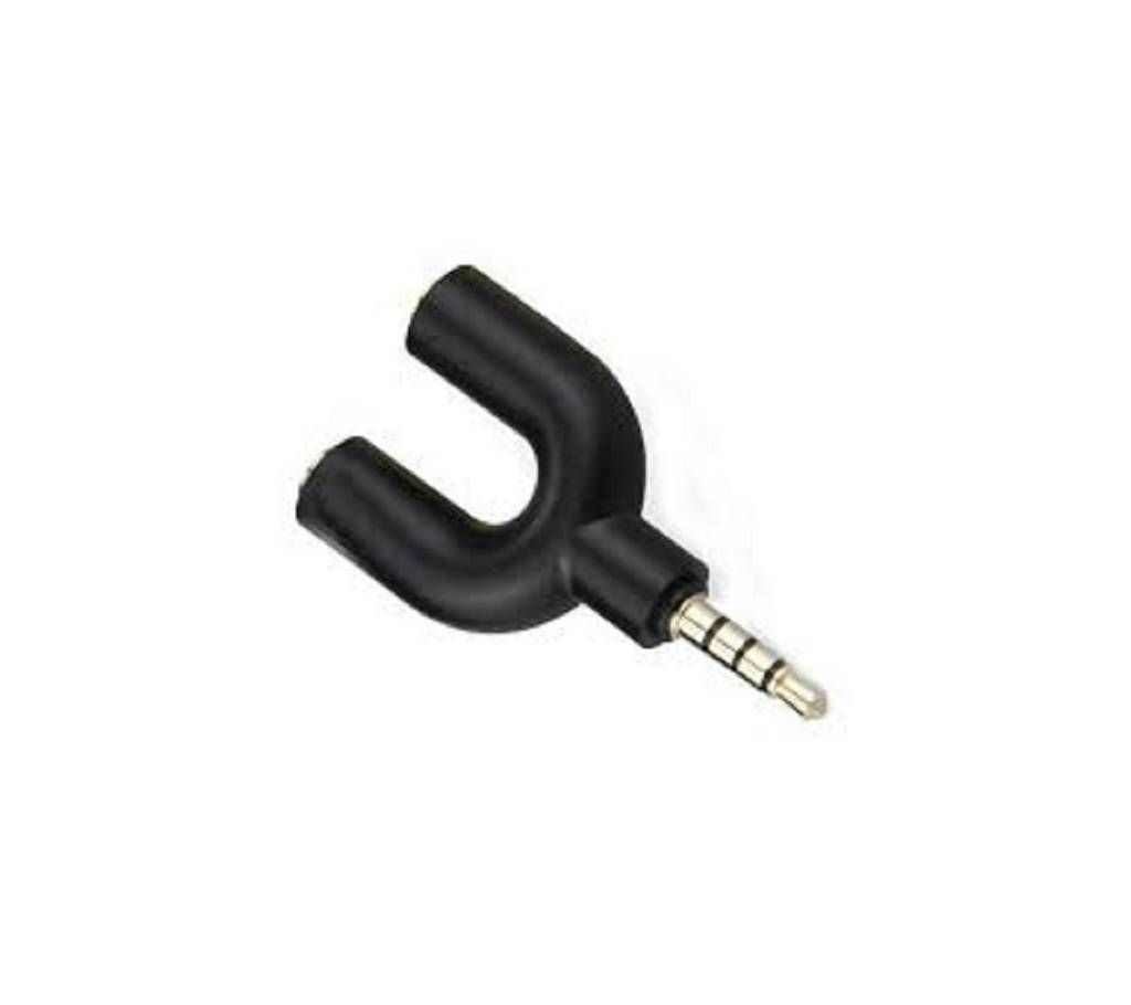 Music Listening Dual Splitter 3.5mm Audio Converter ( Black )