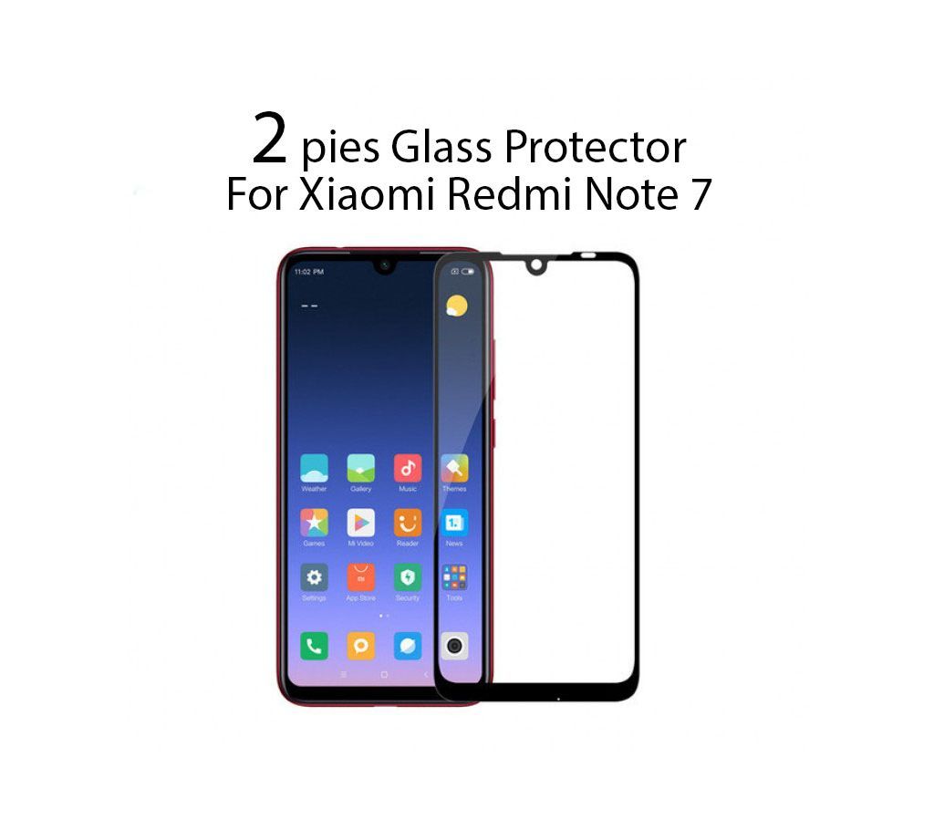 Redmi Note 7 2Pies Tempered Glass Screen Protector