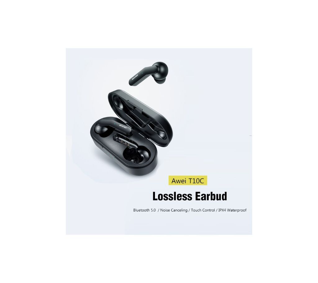 Awei T10C Tws Wireless Bluetooth 5.0 Earphone Touch Control In-Ear Earbuds