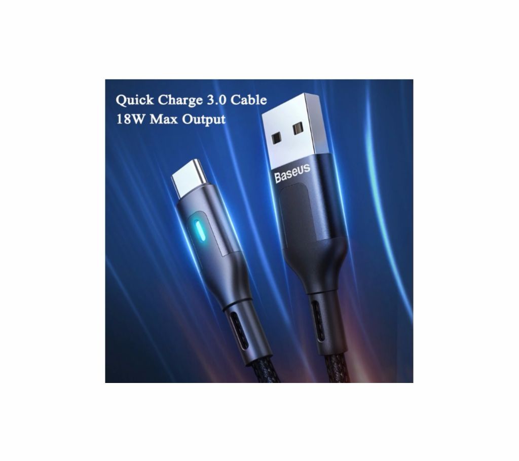 Baseus 50 Cm Lighting Colour Changing Quick Charge 3.0  Type C USB Cable