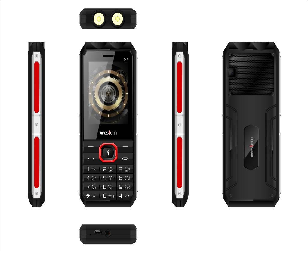 Western D-47 - Feature Phone - 2.4" - 32MB RAM - 32 MB ROM - Black and Red