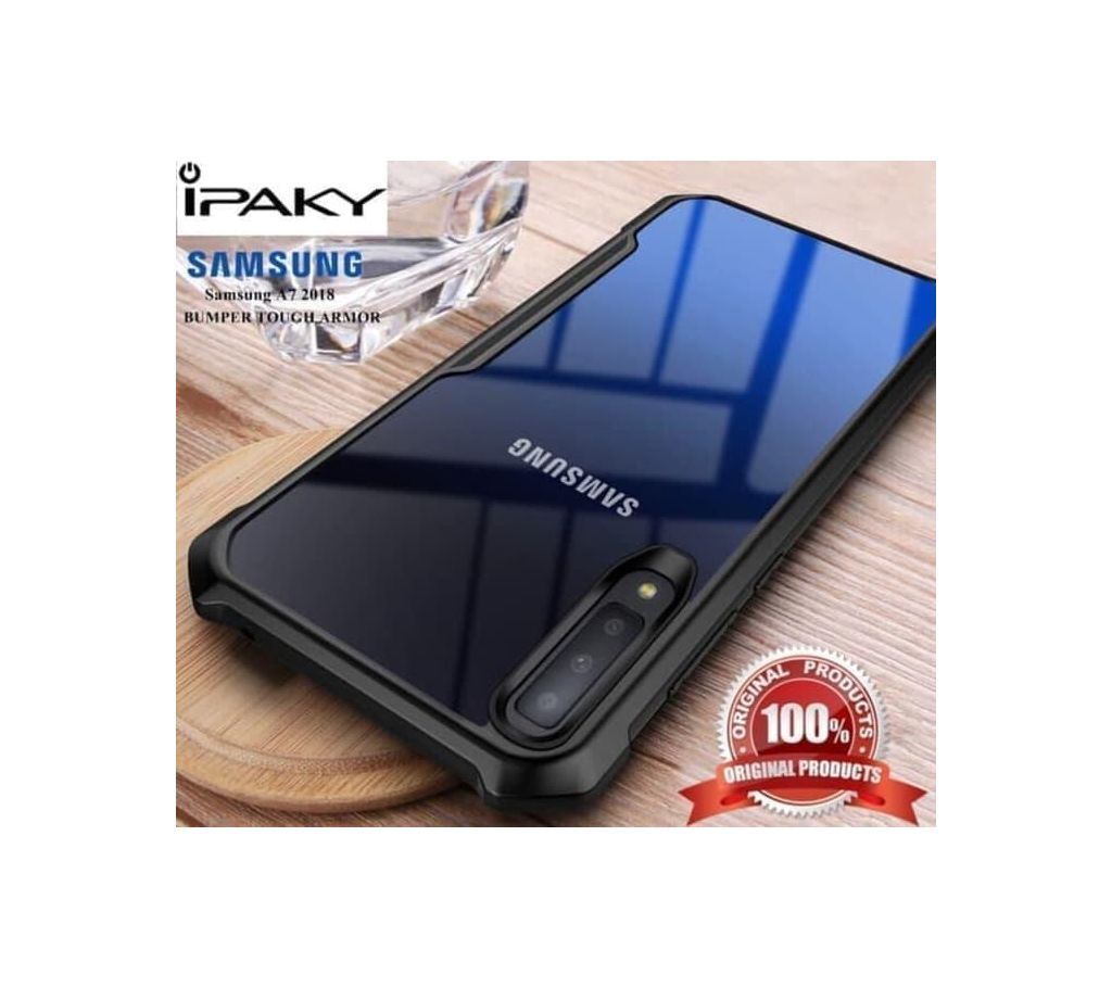 Samsung Galaxy A50 Original Ipaky Back Cover - Transparent and Black