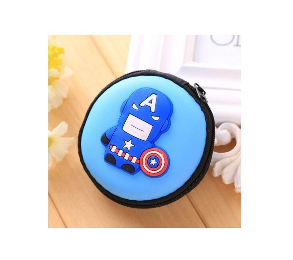 Captain America Blue Round Headphone Case