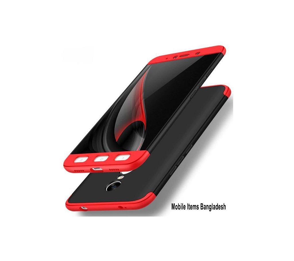 360 Degree Phone Case for Xiaomi Redmi Note 3-Black and Red