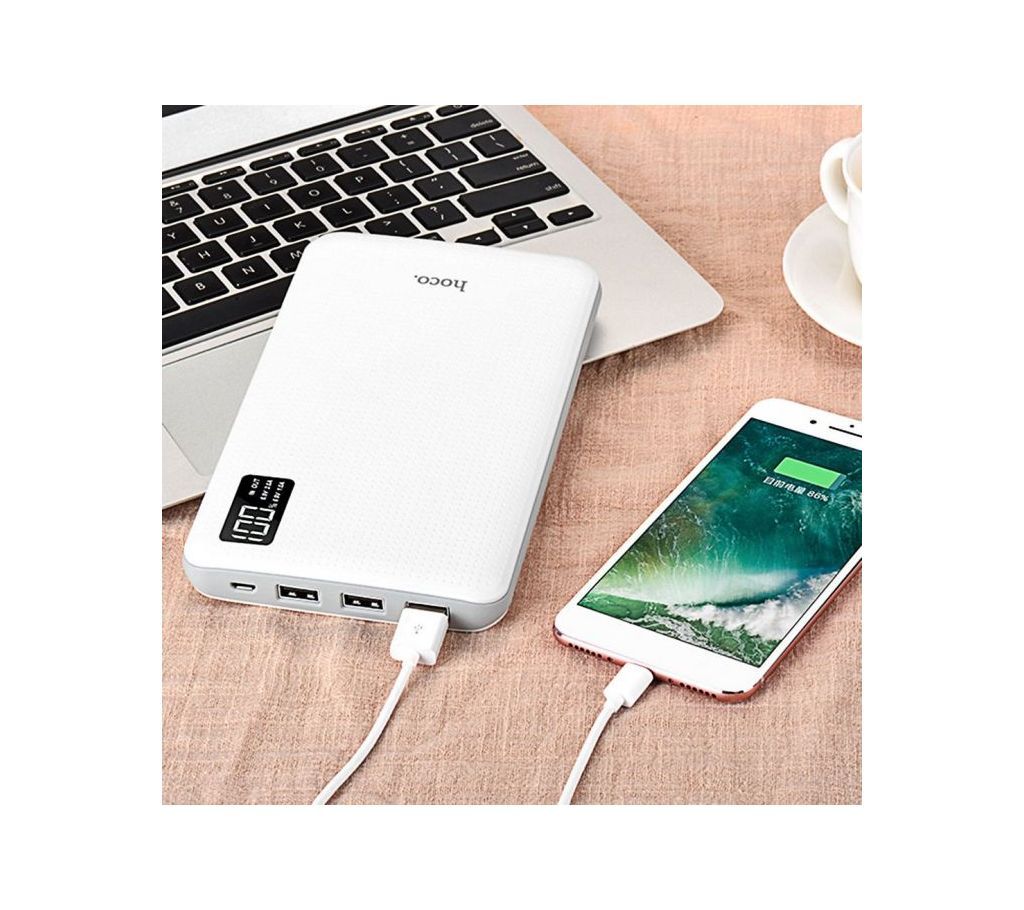Hoco 30000mAh Power Bank B24 Screen Display - White