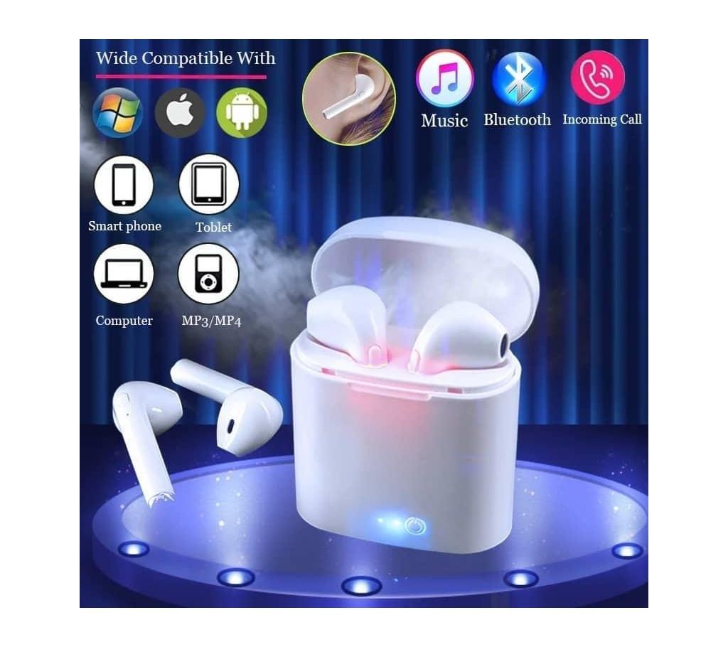 HBQ i7s TWC Twin Wireless Headphones Mini Bluetooth V4.2 Stereo Headset Earphone - White