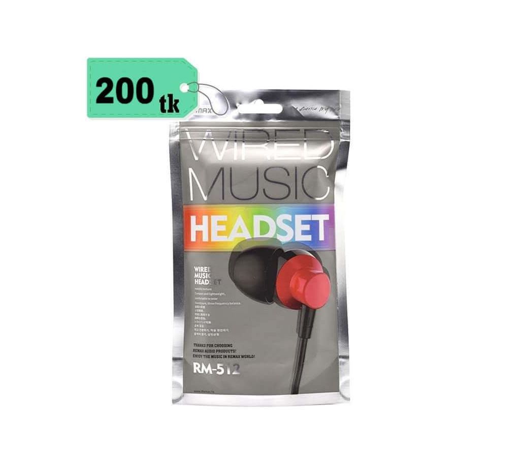 Remax RM 512 Super Bass Quality In-Ear Headphone