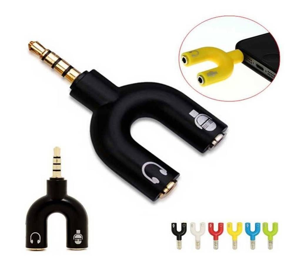 Male To 2 Female YErrophone Microphone Splitter