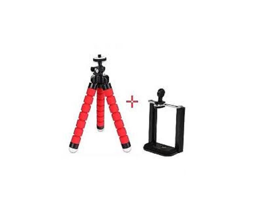 Flexible Tripod With Mobile Holder - Black & Red