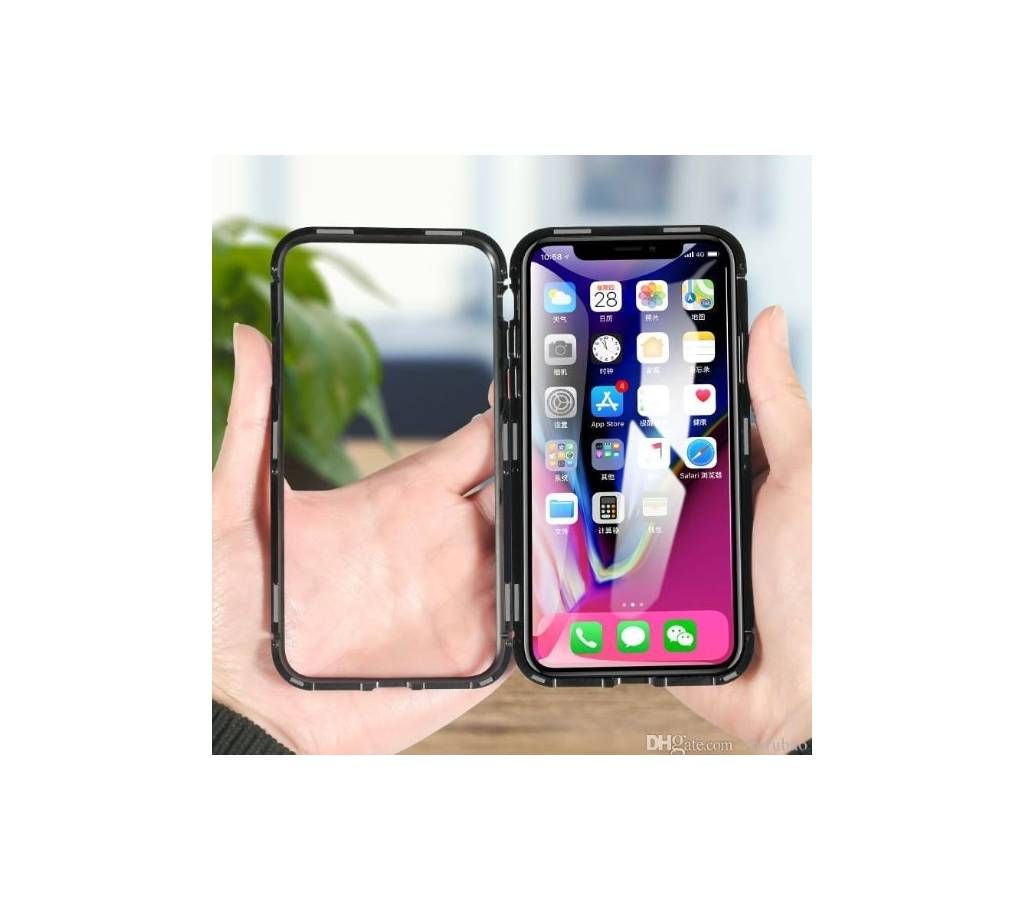 Dual Magnetic Case for 8/8+ Metal Bumper with Back Glass Cover