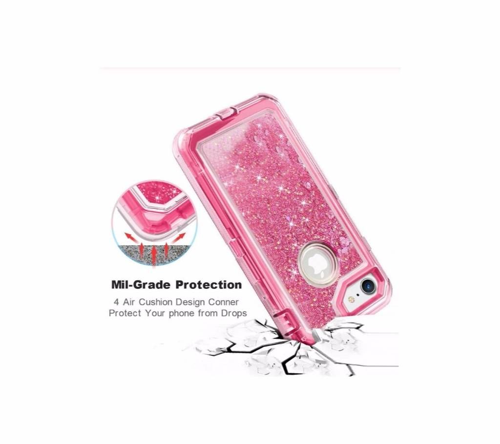 Bling Glitter Quicksand 3 Layers Case For iPhone 6 plus/7 Plus Clear Liquid 360 Full Protection Case