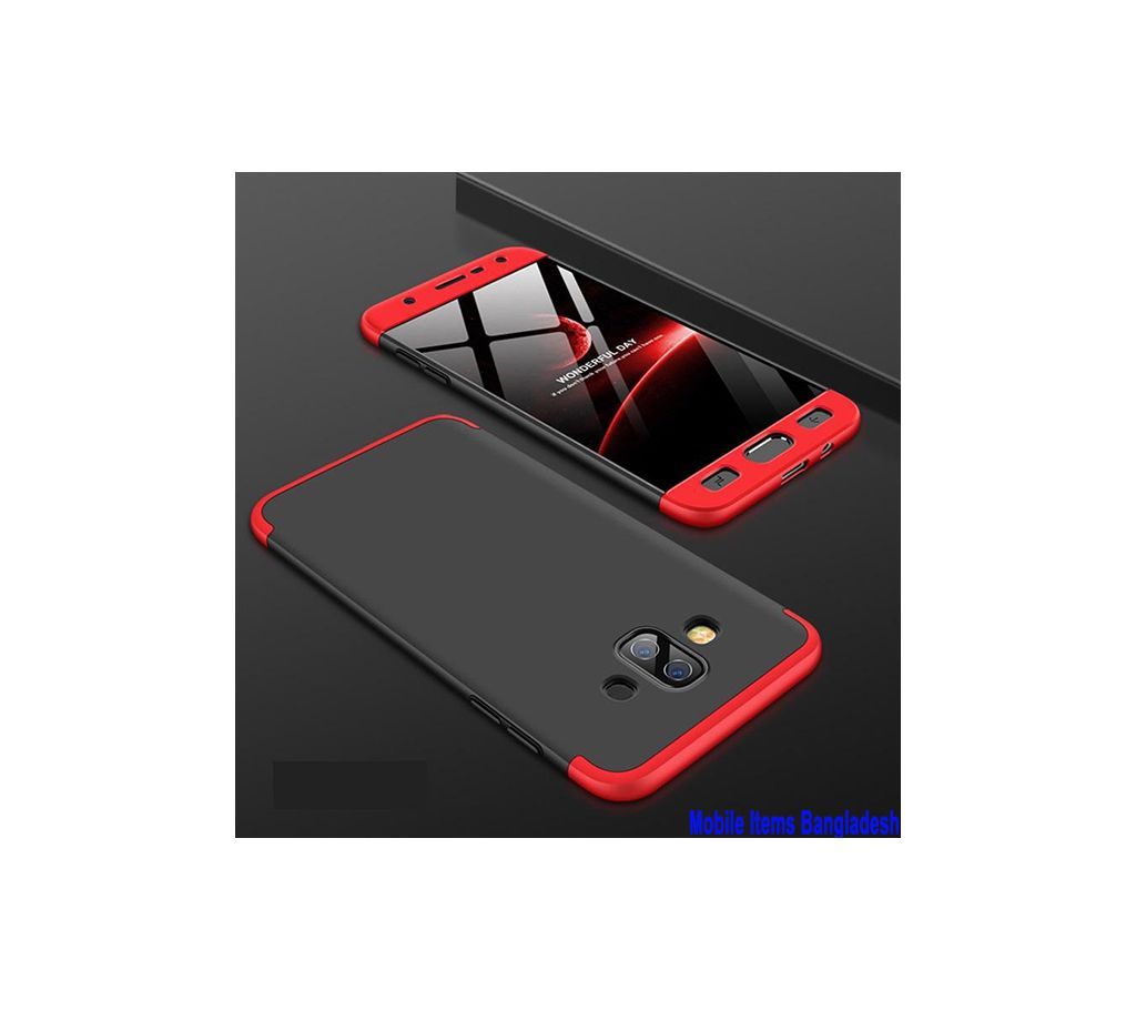  360 Degree Phone Case-Black and Red Samsung Galaxy J7 Duo