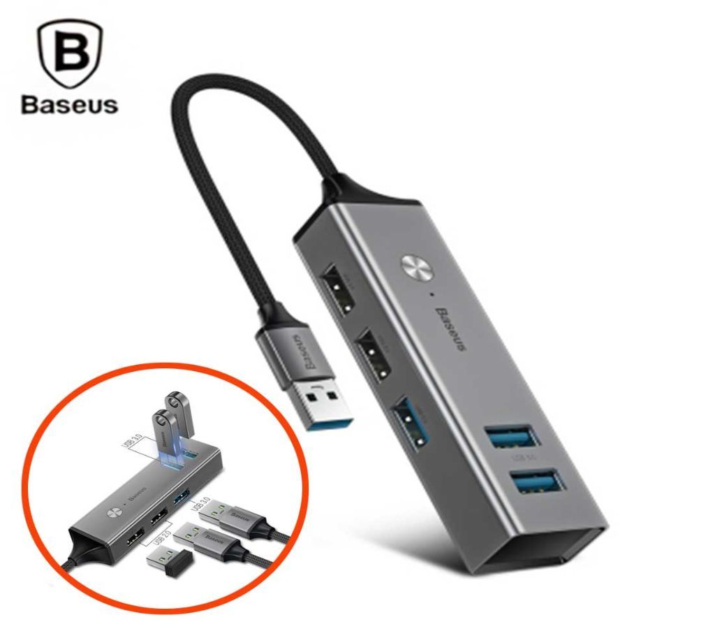 BASEUS CUBE HIGH SPEED 5 PORTS USB DATA HUB