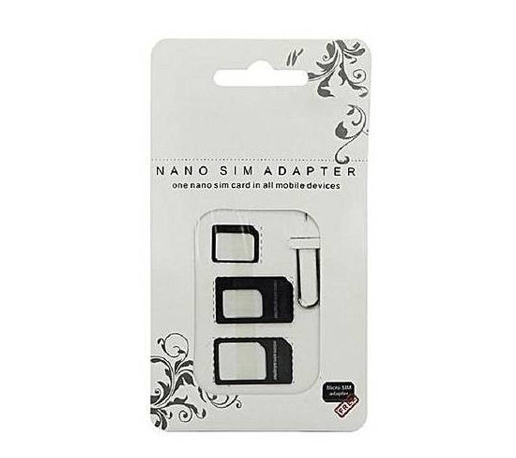 4 in 1 Nano SIM Card Adapters - Black