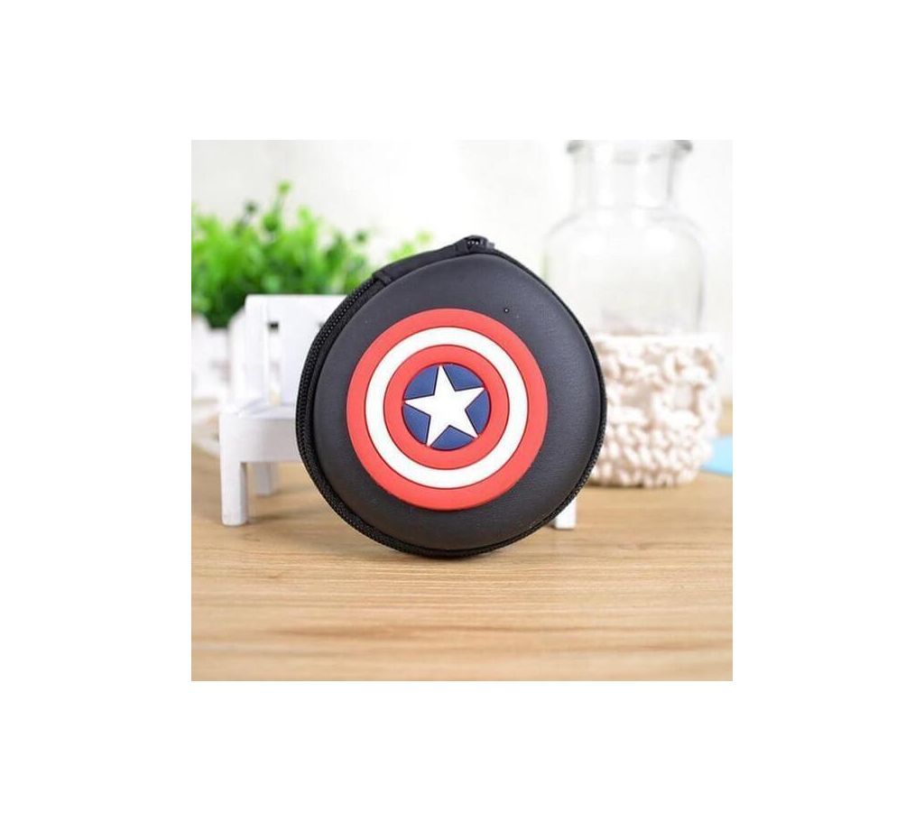 Captain America Shield Black Round Headphone Case