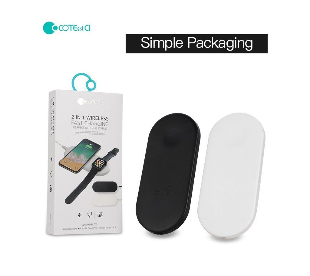 COTEetCI 2-in-1 Wireless Charging Pad