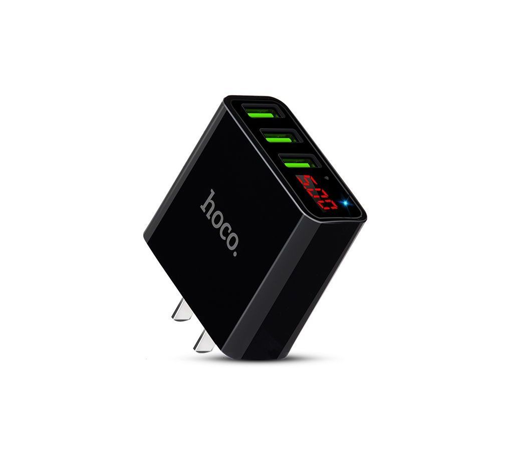 HOCO C15 3A Digital LED 3 USB Ports Charger