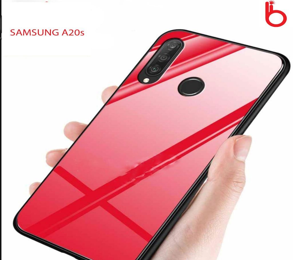  Hong Kong Glass Case Phone Back CoverFor Samsung Galaxy A20s - Red