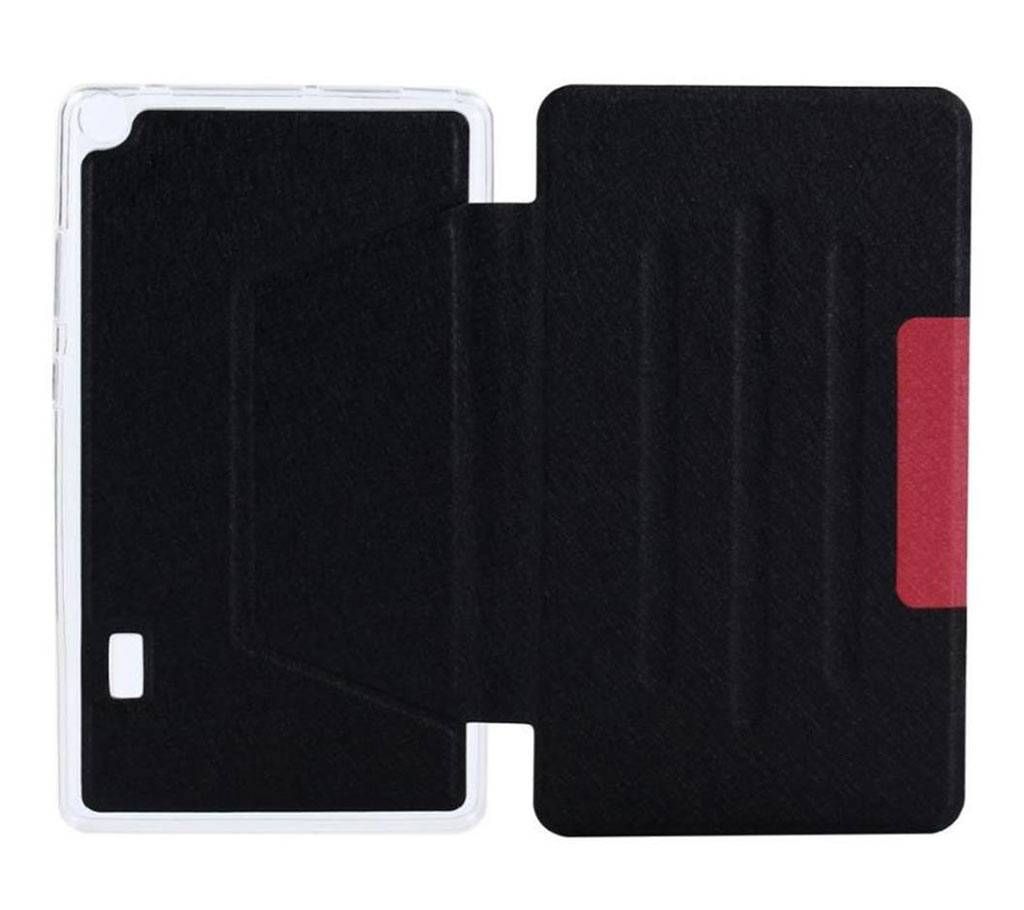 For Huawei MediaPad T3 7 inch Silk Texture Horizontal Flip Leather Case with Holder black 