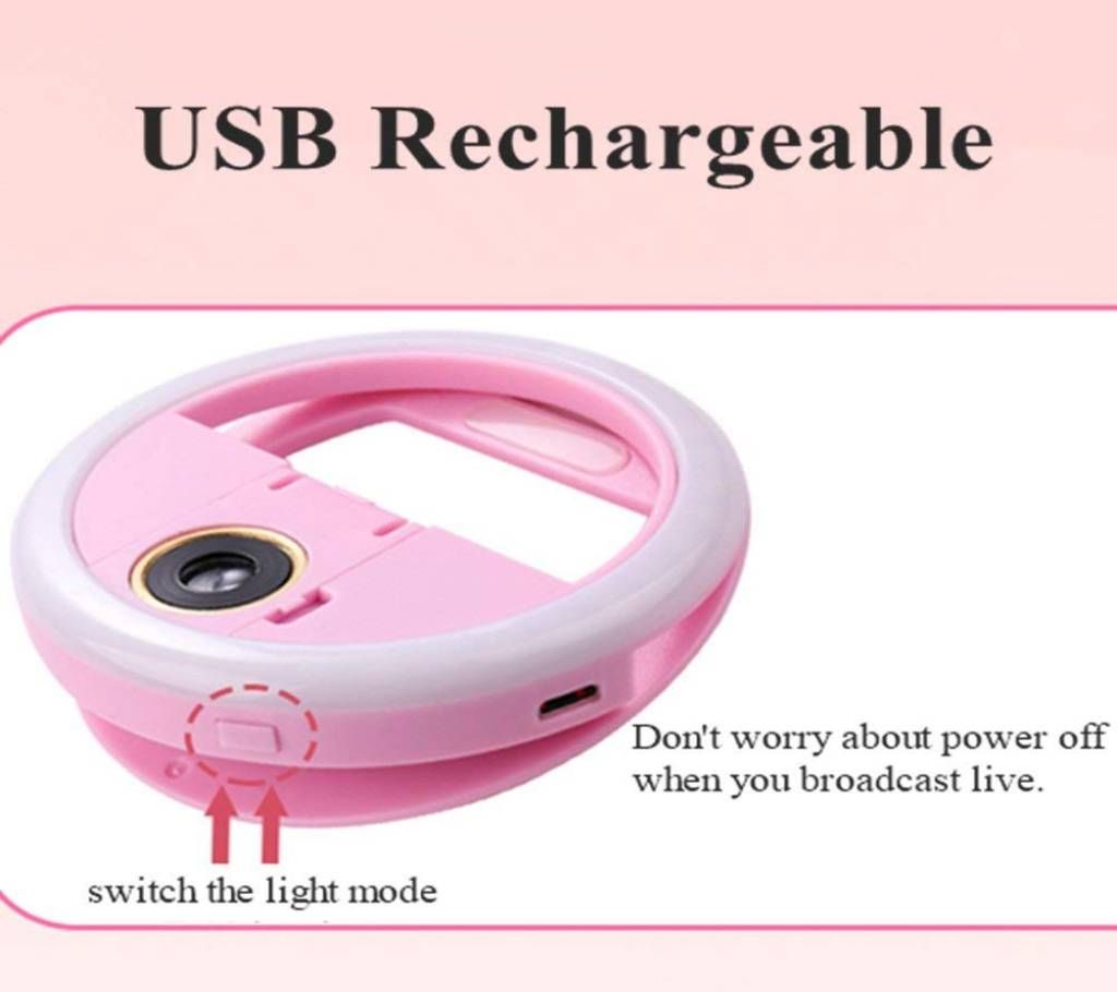 LUPAPA Selfie Ring Light with Phone Camera Lens, Macro & 0.65× Wide Angle Lens, 36 LED Fill Light 3-Level Brightness USB Rechargeable