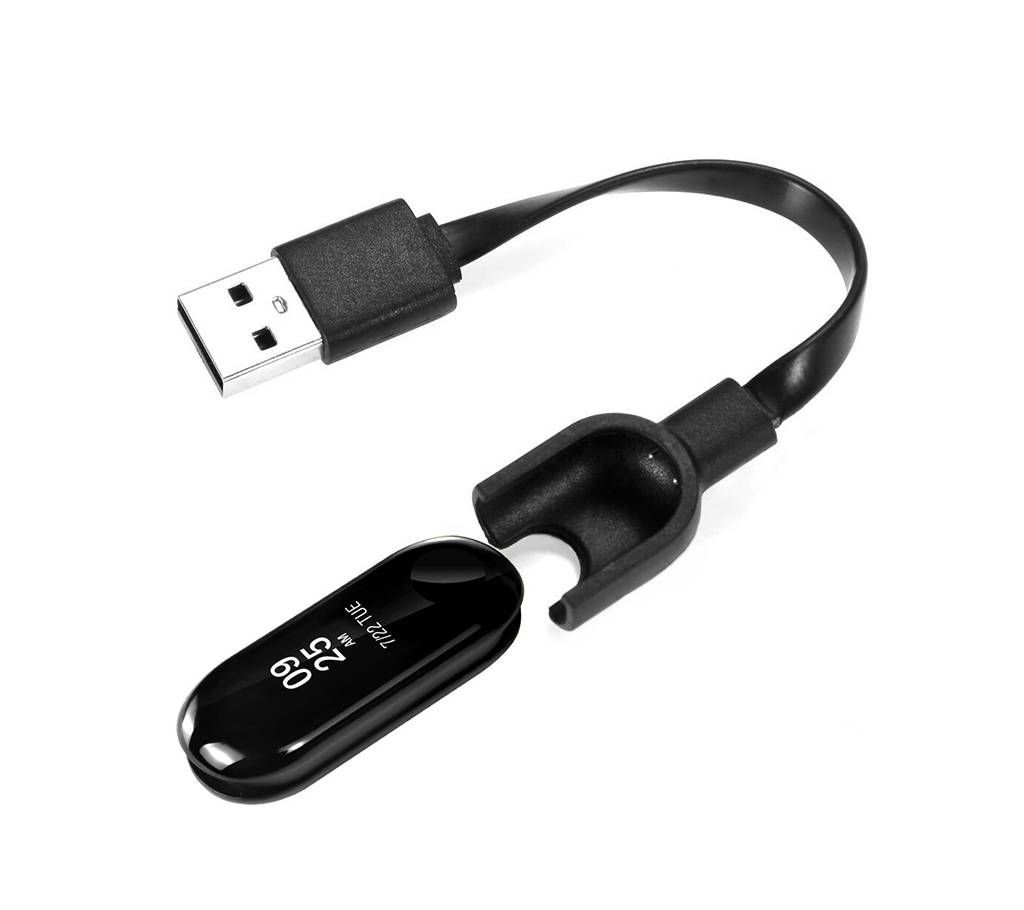 USB Charging Cable Dock Charger for Mi Band 3 - Black