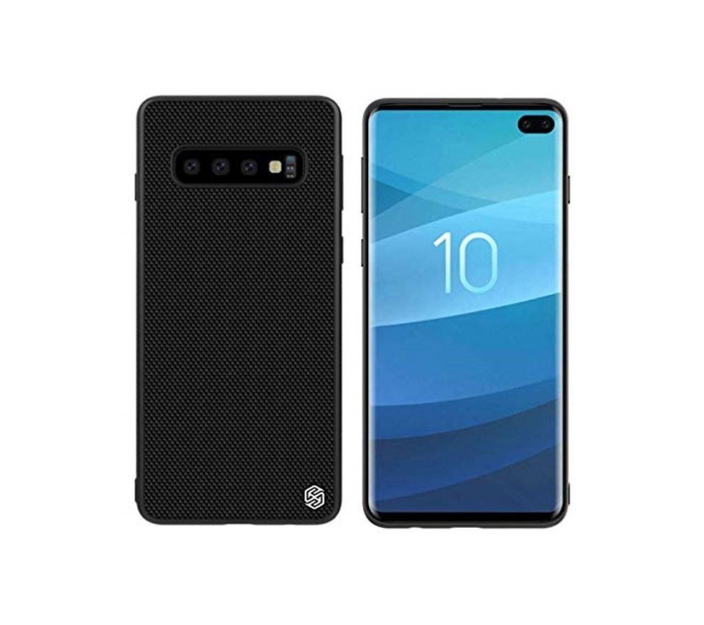 Nillkin Nylon Fiber Weave Non Slip Matte Surface Slim Hard Protective Back Cover with Wireless Charging Support for Samsung Galaxy S10 Plus (Black)