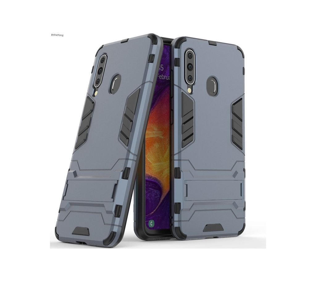Armor Rubber Hard Robot Phone cover On For Galaxy A60 -Blue
