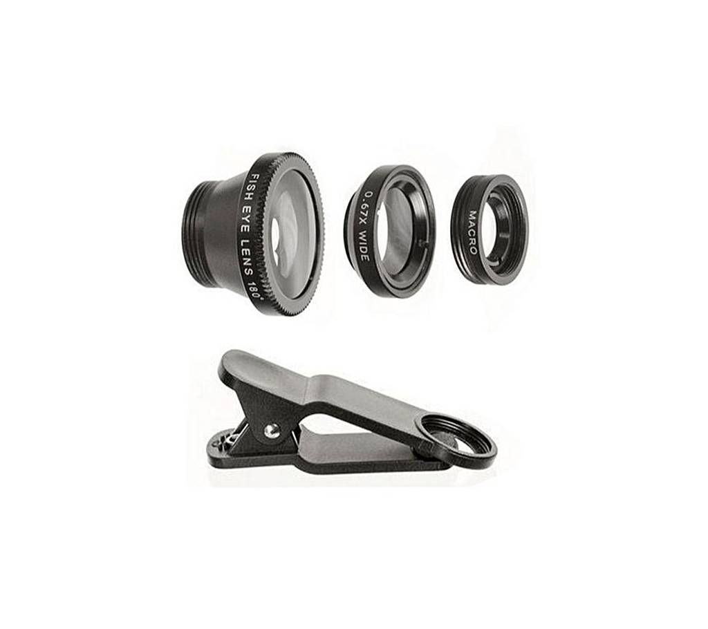 3 in 1 universal clip lens (Black)
